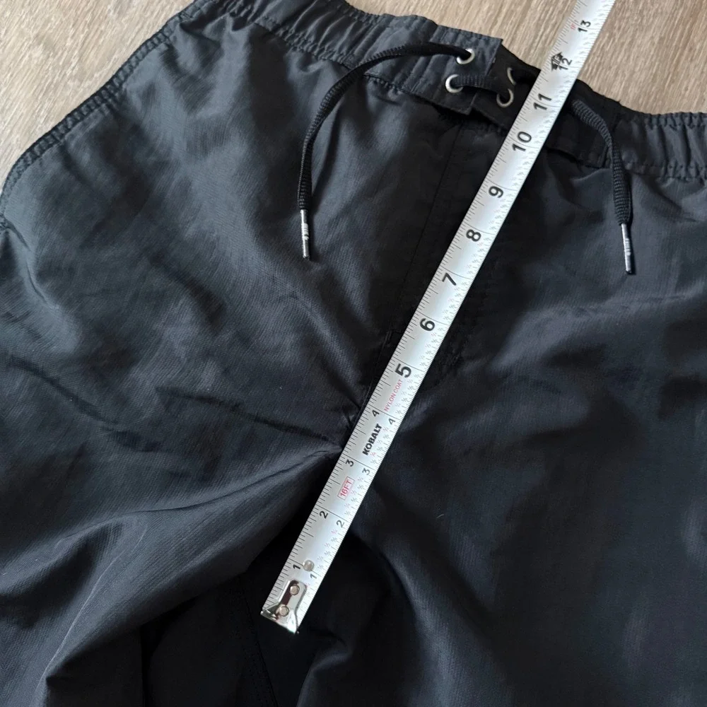 VTG Nike Swim Trunks Black Blue Colorblock Mesh Lined Board Shorts Mens Small